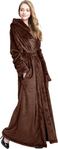 Women's Plush Robe Extra Long Robe with Pockets Thicken Soft Warm Bathrobe in Kuwait