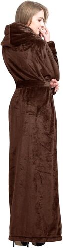 Women's Plush Robe Extra Long Robe with Pockets Thicken Soft Warm Bathrobe in Kuwait
