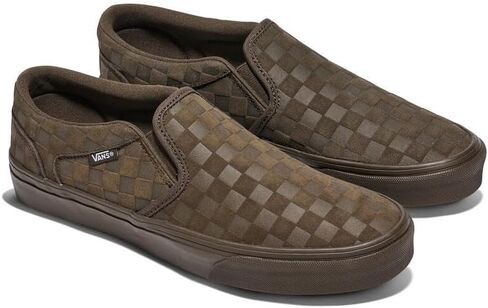 حذاء Asher سهل الارتداء للرجال من Vans | حذاء رياضي مريح للمشي والموضة والارتداء اليومي، لون بني فحمي منقوش، 11 in Kuwait