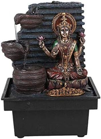 Pacific Giftware Sacred Hindu Goddess Lakshmi Flowing Water Fountain Resin Home Decor in Saudi Arabia