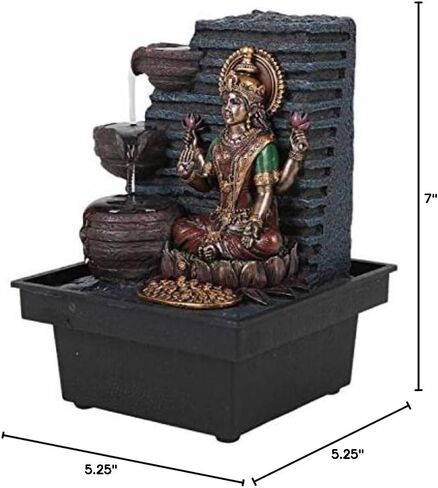 Pacific Giftware Sacred Hindu Goddess Lakshmi Flowing Water Fountain Resin Home Decor in Saudi Arabia