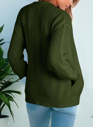 Dokotoo Cardigan Sweaters for Women Casual Long Sleeve Button Down Chunky Knit Open Front Sweater Tops in Saudi Arabia