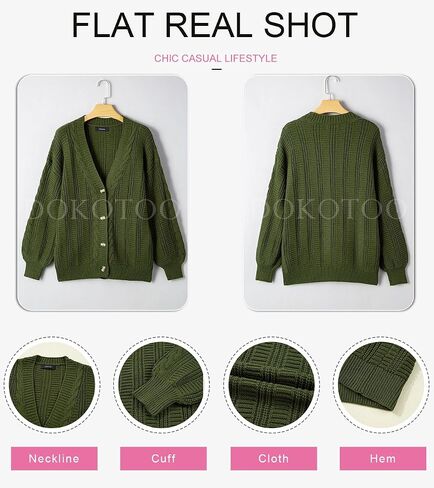 Dokotoo Cardigan Sweaters for Women Casual Long Sleeve Button Down Chunky Knit Open Front Sweater Tops in Saudi Arabia