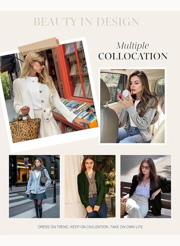 Dokotoo Cardigan Sweaters for Women Casual Long Sleeve Button Down Chunky Knit Open Front Sweater Tops in Saudi Arabia