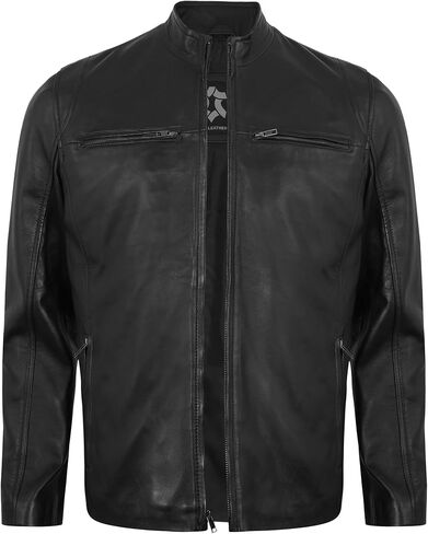 Mens Leather Jacket - Real Lambskin Quilted Motorcycle Style Leather Jackets For Men in Saudi Arabia