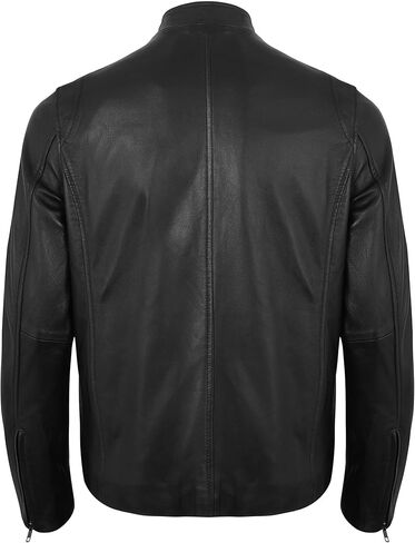 Mens Leather Jacket - Real Lambskin Quilted Motorcycle Style Leather Jackets For Men in Saudi Arabia