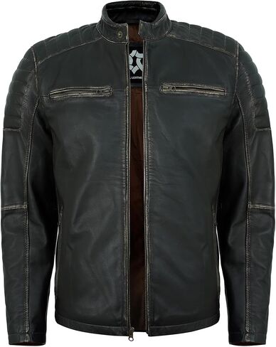 Mens Leather Jacket - Real Lambskin Quilted Motorcycle Style Leather Jackets For Men in Saudi Arabia