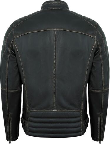 Mens Leather Jacket - Real Lambskin Quilted Motorcycle Style Leather Jackets For Men in Saudi Arabia