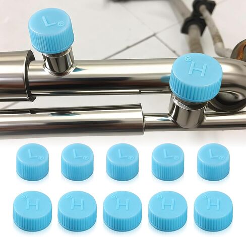 10 Pcs Car A/C Valve Core Caps, A/C Charging Valve Cap, High Low Pressure Ac Caps Replacement, Leakproof Air Conditioning System Seal Kit for Cars in Saudi Arabia