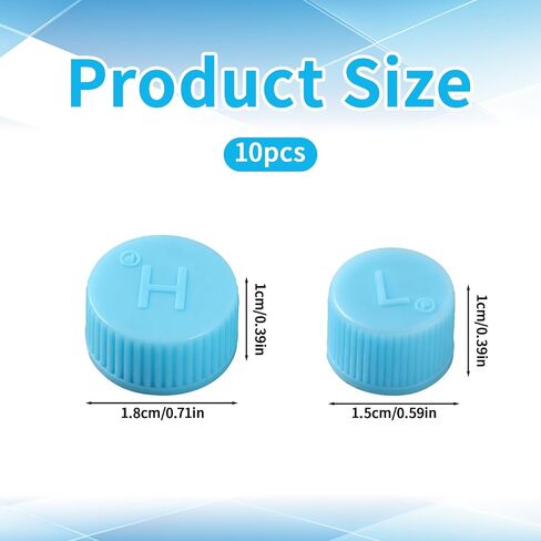 10 Pcs Car A/C Valve Core Caps, A/C Charging Valve Cap, High Low Pressure Ac Caps Replacement, Leakproof Air Conditioning System Seal Kit for Cars in Saudi Arabia