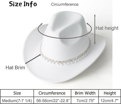Pearl Hat Shiny Cowboy Wide Brim Womens Hat Party Hats in Kuwait