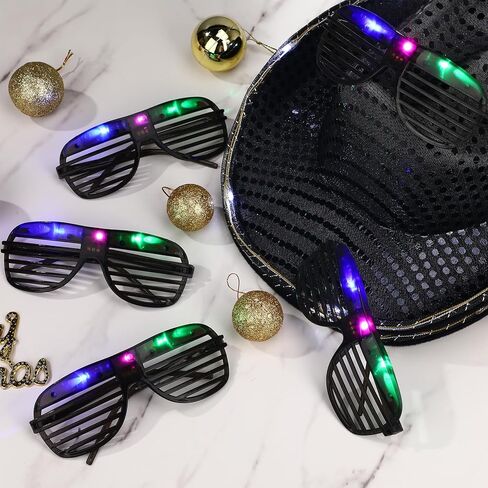 قبعة راعية البقر الخفيفة من Maitys ونظارات LED متوهجة قبعة رعاة البقر نظارات مصراع للنساء والرجال لوازم حفلات أعياد الميلاد in Kuwait