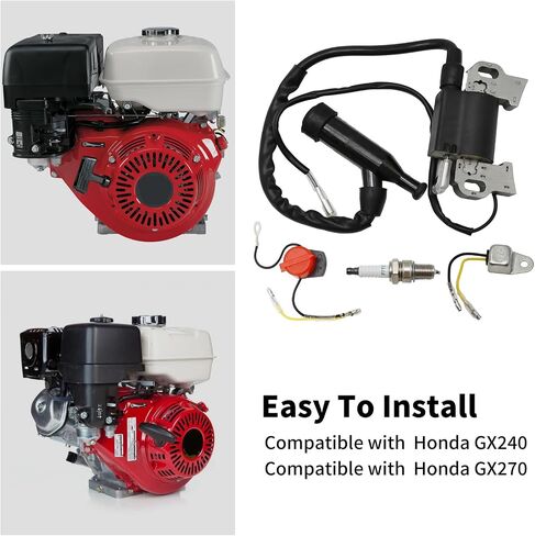 GX390 Ignition Coil Kit w/Spark Plug & Switch Replacement for Honda GX240 GX270 GX340 8HP 9HP 11HP 13HP Engines 339cc 389cc 439cc Generators, Replace 30500-ZE2-023, 30500-ZF6-W02 in Saudi Arabia