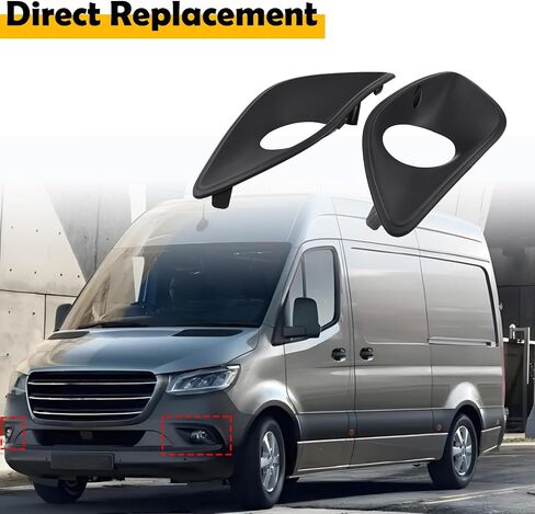 9108854300 9108854400 Pair Front Bumper Fog Light Grille Trim Cover Set Compatible with Mercedes-Benz Sprinter W907 W910 2018-2022 in Saudi Arabia
