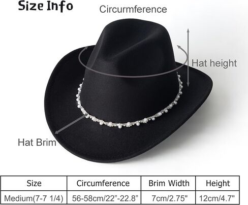 Pearl Hat Shiny Cowboy Wide Brim Womens Hat Party Hats in Kuwait