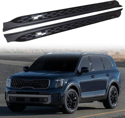 2Pcs Fits for 2020-2025 KIA Telluride Fixed Running Board Nerf Bar Side Steps in Saudi Arabia