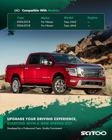 مجموعة SCITOO لخفض التسوية 2 بوصة تكبل خلفي متوافق مع 2004-2018 لنيسان تيتان 2Wd لنيسان تيتان 4Wd ليس لموديلات Pro-4X أو Xd 415320 أغلال تسوية قابلة للتعديل in Saudi Arabia