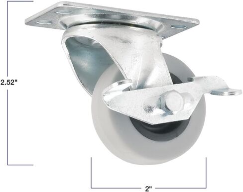 عجلة بلوحة دوارة من المطاط اللدن بالحرارة (TPR) من Titan مقاس 4 بوصات + فرامل، بسعة 250 رطلًا، باللون الأسود in Kuwait