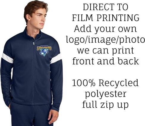 INK STITCH Men St800 Custom Printing Add Logo Photo Texts Front Back Travel Full Zip Up Jackets in Saudi Arabia