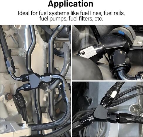EVIL ENERGY 8AN Male to Parallel Exit Dual 8AN Male Y Block Fitting Splitter Adapter, Aluminum, Black in Saudi Arabia