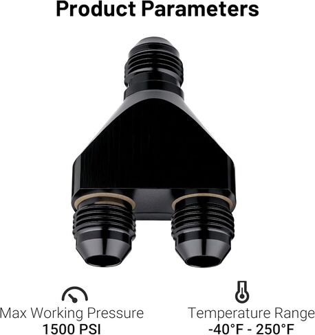 EVIL ENERGY 8AN Male to Parallel Exit Dual 8AN Male Y Block Fitting Splitter Adapter, Aluminum, Black in Saudi Arabia