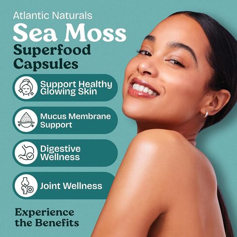 Sea Moss with Shilajit 5-in-1 Superfood Capsules - Sea Moss Supplement with Bladderwrack, Burdock Root & Black Pepper - Enhanced Absorption & Vitality - 2705 mg per Serving (60 ct) in Saudi Arabia