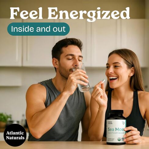 Sea Moss with Shilajit 5-in-1 Superfood Capsules - Sea Moss Supplement with Bladderwrack, Burdock Root & Black Pepper - Enhanced Absorption & Vitality - 2705 mg per Serving (60 ct) in Saudi Arabia