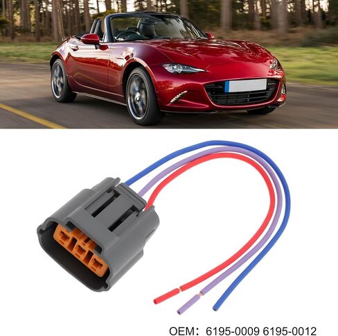 2pcs 3Pin Ignition Coil Connector Harness 6195-0009 6195-0012 Compatible with Mazda MX5 in Saudi Arabia