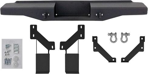 SuperATV Sheet Metal Rear Bumper For Can Am Defender HD 5/8/10/MAX, Thick Steel Plating, 2 D-Ring Shackles, Built-In Winch Mount Pre-Fit For SuperATV 3500lb. Black Ops Winch, See Fitment, USA Made in Saudi Arabia