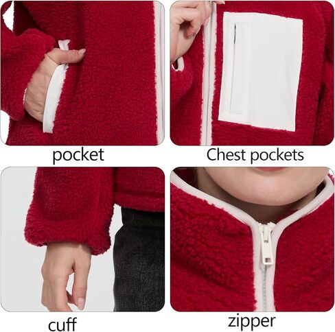 سترات صوف نسائية سميكة 290G بسحاب كامل ومعاطف بياقة عالية وأكمام طويلة وسترة خارجية غير رسمية in Kuwait