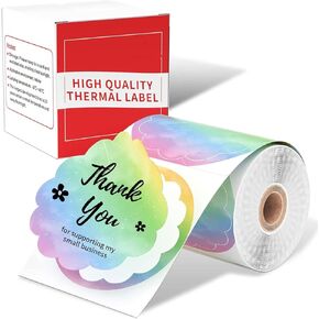 ملصق زهرة Memoking Rosy Clouds، مستدير 1.96 بوصة، 140 قطعة، متوافق مع ملصقات طابعة Phomemo M110 M220 M200 M120 M221 لتصميم شعار DIY، شكرًا in Kuwait