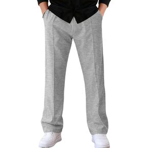 Mens Casual Pants for Men Elastic Waist Lightweight Loose Fit Pleated Slim Fit Casual Pants Tapered Cropped Trousers in Kuwait