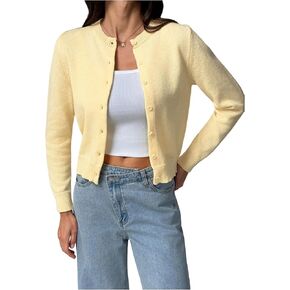 Women's Button Down Cardigan Long Sleeve Knit Sweaters Shrugs Outerwear in Saudi Arabia