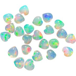 Top AA Calibrated Heart Shape Ethiopian Opal Cabochon Gemstones10 Pieces, Natural Ethiopian Opal Loose Gemstone Heart Shape 10Pcs Lot In Various Sizes Jewelry Making Supply in Kuwait
