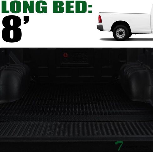 Black Rubber Diamond Plate Truck Bed Floor Mat Liner Compatible with 02-18 Dodge Ram / 19-22 Classic 8 Feet (96") Long Bed in Saudi Arabia