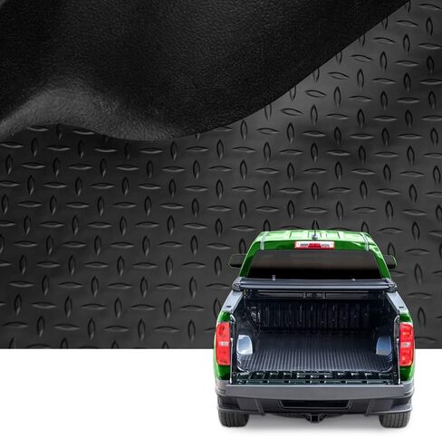 642167828938 Compatible with 2004-2014 Ford F150 8 Feet (96") Long Bed Rubber Diamond Plate Truck Bed Mat - Black in Saudi Arabia