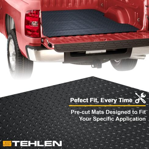642167828938 Compatible with 2004-2014 Ford F150 8 Feet (96") Long Bed Rubber Diamond Plate Truck Bed Mat - Black in Saudi Arabia
