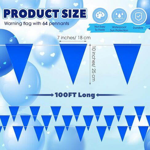 100ft Pennant Safety Flags Flagging Banner Warning Flags Marking Flags for Parking Lot Events, Hazardous Areas,Traffic Control,Sporting Events,Outdoor Marker Construction,7x10inch(Orange) in Kuwait