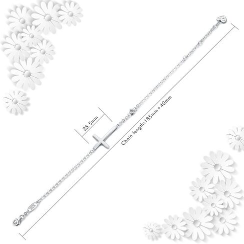 AmorAime 925 Sterling Silver Bracelets for Women Cross Bracelet Birthstone Jewelry Gifts for Valentine’s Day, Birthday or Anniversary (C-04-April) in Saudi Arabia