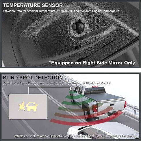 Spec-D Tuning Black Power Heated Towing Mirrors w/LED Signal, Temperature Sensor Compatible with 2020-2025 Chevy Silverado, GMC Sierra 2500HD 3500HD, Left + Right Pair in Saudi Arabia