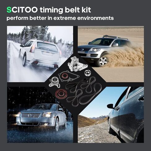 SCITOO TS26282 WP122 2510026902 4PK845 24312-26050 24810-26020 25212-26021 طقم حزام لضبط توقيت المحرك يناسب 2001-2011 لشركة Hyundai Accent in Saudi Arabia