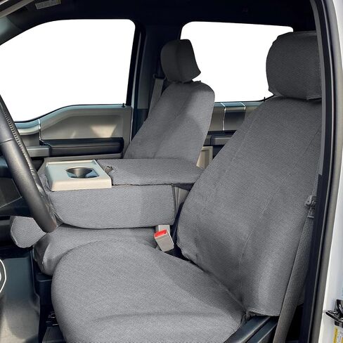 Truck Seat Cover Compatible with 2015-2019 Ford F150 2016-2019 F250-F550 Front 40/20/40 with Opening Armrest, Knitted Fabric Heavy Duty in Saudi Arabia