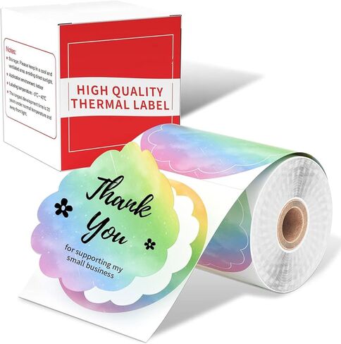 ملصق زهرة Memoking Rosy Clouds، مستدير 1.96 بوصة، 140 قطعة، متوافق مع ملصقات طابعة Phomemo M110 M220 M200 M120 M221 لتصميم شعار DIY، شكرًا in Kuwait