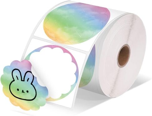 ملصق زهرة Memoking Rosy Clouds، مستدير 1.96 بوصة، 140 قطعة، متوافق مع ملصقات طابعة Phomemo M110 M220 M200 M120 M221 لتصميم شعار DIY، شكرًا in Kuwait