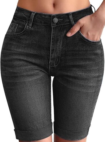 Women's Summer Denim Shorts Mid-Rise and Hip Lifting Slimming Jean Shorts in Saudi Arabia