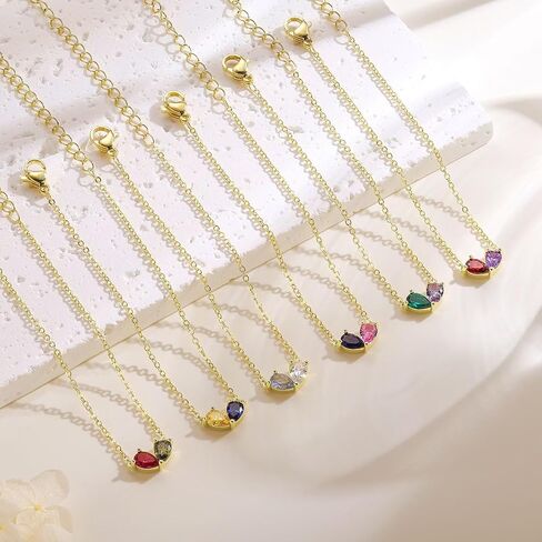 Turandoss Gold Birthstone Bracelets for Women Trendy - 14K Dainty Gold Plated Bracelets for Women, Birthstone Bracelet for Her Mom Best Friend Girls Bridesmaid Jewelry Gifts in Saudi Arabia