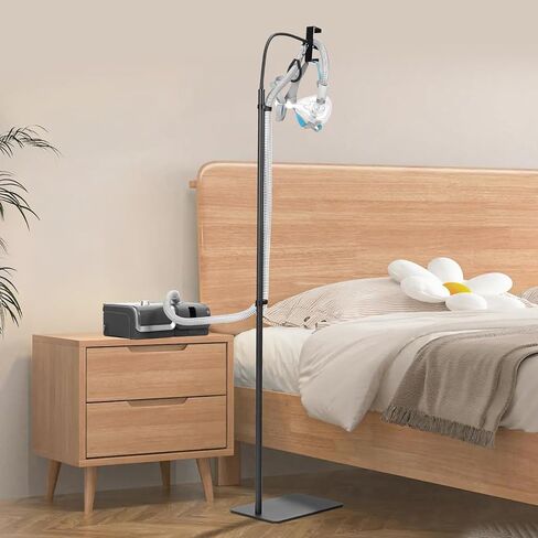 CPAP Hose Holder for Bedside -All-Metal Stand with Aluminum Hook |NoWall Drilling | Fits ResMed/Philips/AirSense Tubing | Helps Keep Hose Clean &Tangle-Free in Saudi Arabia