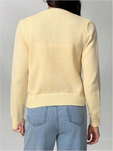 Women's Button Down Cardigan Long Sleeve Knit Sweaters Shrugs Outerwear in Saudi Arabia