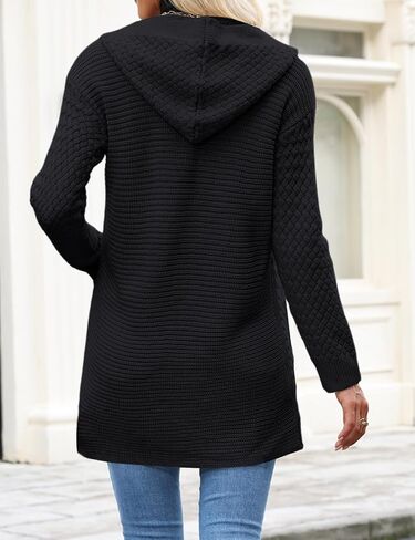 CiCiBird Womens 2025 Fall Hooded Cardigan Sweaters Cable Knit Open Front Coatigan Long Sleeve Sweater Coat with Pockets in Saudi Arabia