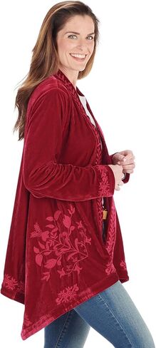 FLORIANA Womens Embroidered Kimono Cardigan Velvet Blazer Open Front Kimono Top in Saudi Arabia